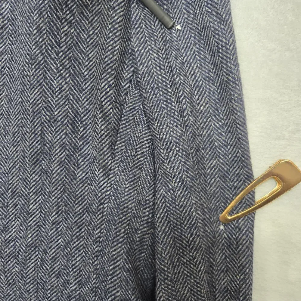 Lands End Mens Vintage USA Classic Tweed Wool Herringbone Blazer Sport Coat 43R